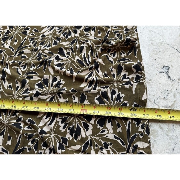 Garnet Hill Dress Size Small Green Floral Seamed Knit Trapeze Stretch Flowy NWT - Picture 7 of 10